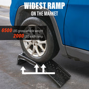 Uriah Products Heavy Duty Steel Car Ramp Pair, 9 Inch Lift Height, Supports Up to 8000 Lb, Fits Tires Up to 12.5 Inch, Portable Black Ramps for Cars SUVs Pickups