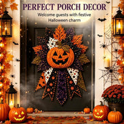 DIY Quilted Halloween Pumpkin Door Hanger Kit, Beginner Sewing Craft for Adults, Seasonal Wall Decor with Ghost and Witch Motifs