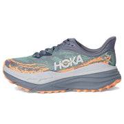 HOKA Stinson ATR 7 Running Shoes for Women - Grey/Tangerine - 9.5M
