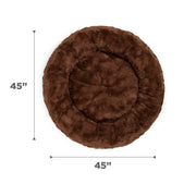 Best Friends by Sheri 4897 Original Calming Donut Dog and Cat Bed, Lux Faux Fur, Dark Brown, XL (45in x 45in)