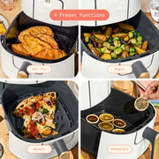 Beautiful 29028 6 Qt Air Fryer with TurboCrisp Technology, EverGood Ceramic Nonstick Coating, White Icing, 1750W