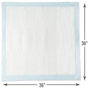 HealthSmart DMI Ultra Absorbent Disposable Incontinence Bed Pads, Extra Large 36 x 36 in, Waterproof, Nonslip Backing, Pack of 50