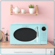 Nostalgia Retro Microwave Oven, 0.7 Cu Ft, 700W Countertop, 8 Auto Cook Programs, 10 Power Levels, Rotating Glass Turntable, Child Safety Lock, Ivory, NRMOPM7IVY6A