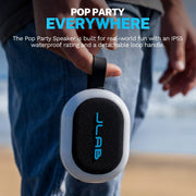 JLab Pop Party Bluetooth Portable Speaker, 5W Full Range Driver, RGB Lighting, IP55 Waterproof, LabSync Connect, Black, SBPOPRBLK123