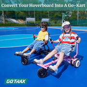 Gotrax Hoverseat Hoverboard Go Kart Attachment with Adjustable Frame and Rear Shock Absorption, Compatible with 6.5