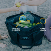 Rtic Outdoors Everyday Insulated Tote Bag, 35 Liter Cooler Bag, Leak-Resistant Interior, Waterproof Exterior, Fits 58 Cans, Black