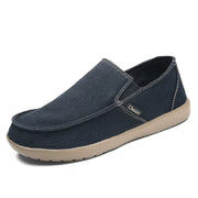 Classic Men's Casual Canvas Loafers, Slip-On Breathable Flats, Blue, 8.5