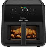 Chefman RJ38-9TW-WM TurboFry Air Fryer, 9-Quart Capacity, 450F Max Temp, 6 Cooking Functions, Black