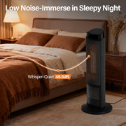 EDX 1500W Space Heater for Indoor Use 23 Electric Heater with 7 Light Colors, 70 Oscillation, Adjustable Thermostat & Remote, Tip-Over Protection, Black