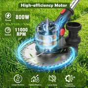 CATGOOD Electric Cordless Weed-Eater 24V 4.0Ah Lithium Battery 8-Inch Cutting Width with 2 Batteries and Charger HG0614-BK