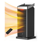 ALROCKET 1500W Ceramic Space Heater, 90 Oscillating, Remote Control, Thermostat, Black, AK-QN18