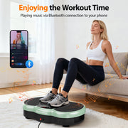Anqdy Vibration Plate Exercise Machine with LCD Display, Resistance Bands, Wellness-Focused, Green, Star-Green