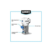 Hart HPRR01 Cordless Trim Router for Cutting, Shaping and Trimming (Battery Not Included) 20-Volt