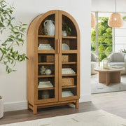Better Homes & Gardens Juliet Solid Wood Frame Arc Cabinet Light Honey Finish, Box 1 of 2