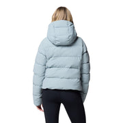 Columbia Women's Amaze Puff Hooded Down Outerwear Coat, 650-Fill Power, Water-Repellent, Crushed Blue, Large, 213371