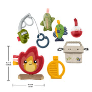 Fisher-Price Mini Me Moments Camp & Crinkle Baby Toy Gift Set, 7-Piece Outdoor-Themed Sensory Play