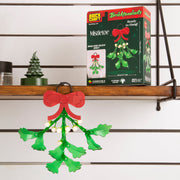 Brickcraft Bricktanicals Mistletoe Building Kit, 82-Piece Holiday Decoration with Red Bow and White Berries - Ready to Hang