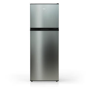 TCL Compact Double Door Refrigerator, 4.7 Cu Ft, Silver, Top Freezer, Reversible Door Hinges, TRM47D5AV