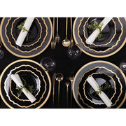Plasticpro Elegant Disposable Plastic Plates Combo Set, White Embossed Victorian Design, 16 10-Inch Dinner Plates, 16 7.5-Inch Salad Plates, 32 Pack, 124300
