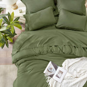 Andency California King Comforter Set Olive Green - 7 Pieces