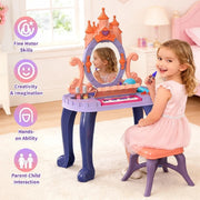 JoyStone Toddler Vanity Makeup Table with Mirror and Chair Kids