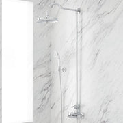 Signature Hardware 433228 Cooper Thermostatic Exposed Pipe Shower System with Rainfall Shower Head and Hand Shower