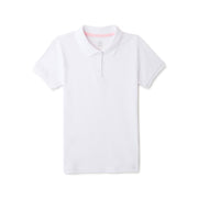 Wonder Nation Girls Polo Shirt with Short Sleeves, White, XL