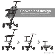Dream On Me Coast Rider Travel Stroller Lightweight Aluminum Frame 3-in-1 Convertible Gray 365-GRAY