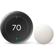Google Nest Learning Thermostat 4th Gen with Nest Temperature Sensor 2nd Gen, Polished Silver, GV67335