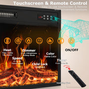 Waleaf 23 Inch Electric Fireplace Insert with LED Multicolor Realistic Flame, Adjustable Brightness and Speed, Remote Control, 5120 BTU Heating