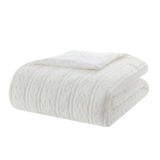 VCNY Home MTD466170522039 My Texas House Anabel Carved Fur 3-Piece White Faux Rabbit Fur Comforter Set King