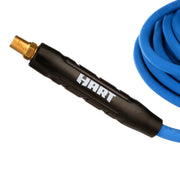HART Tools Lay Flat Pneumatic Air Hose, 50 ft, 1/4 in, Kink Resistant, 360 Swivel Fittings, 300 PSI, Black