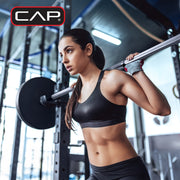 Cap Barbell 100lb Standard Cast Iron Weight Set with Thread Lock 3-Pc Bar, Black, RS2IS-100T3-TC