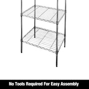 WorkPro 5-Tier Chrome Slim Wire Storage Shelves, Adjustable Steel Unit, Silver