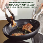 GreenPan Omega Hard Anodized 4.5QT Saut Pan with Healthy Ceramic Nonstick Coating, Glass Lid, Induction Compatible, Oven and Broiler Safe, Black