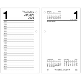 ACCO Brands Daily Loose-Leaf Desk Calendar Refill with Monthly Tabs, 3.5 x 6 in, 2026, White, E717T5026