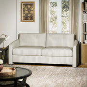 Beautiful LS-BT-035 Drew Sofa Striped Linen with Stain-Resistant Upholstery