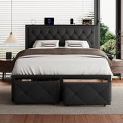 iPormis Queen Bed Frame with 2 Drawers