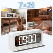 Picturesky Smart Clock Camera Wireless Security Camera 2K HD, Dual-Band 5G & 2.4G WiFi, AI Human Detection, Full-Color Night Vision, Two-Way Audio, White