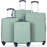 Travelhouse TH2202DG 4 Piece Hardshell Luggage Set with TSA Lock Spinner Wheels (Green)