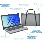 MAXCases Extreme Shell-F Slide Case for Lenovo 14E G3 Chromebook, Impact Resistant TPU, Gray Clear, LN-ESF-14E-G3-GRY