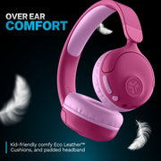 JLab JBuddies Pop Kids Wireless Headphones, Volume Safe, Wireless Share Mode, Pink, 48+ Hour Playtime, HBKJPOPRPNK122