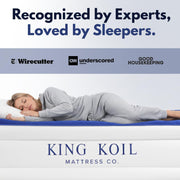 King Koil Luxury Queen Air Mattress, Built-In High-Speed Pump, Integrated Pillow, 20 Inch Double High, Waterproof, Portable, KK20C5BU29510