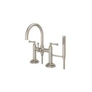 Pfister Tisbury Deck Mount Tub Filler with Hand Shower, Brushed Nickel, LG6-2TBK