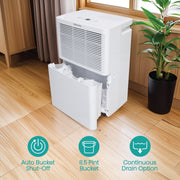 Hisense 35 Pint Compact Dehumidifier, 3000 Sq. Ft. Coverage, Slide-Out Bucket, Energy Star Certified, White, ADH35K26