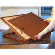 Bits and Pieces Deluxe Swivel Puzzle Easel with Adjustable Tilt, Non-Slip Felt Surface, Protective Cover, Walnut Finish, 25 in x 34 in