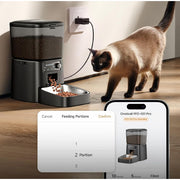 Oneisall PFD-001 Pro 2.4 GHz Wi-Fi Automatic Cat Feeder, 3.5L/15 Cups | Timed Meals, Feed Now, Feeding