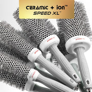 Olivia Garden Ceramic + Ion Speed XL Extra-Long Barrel Hair Brush Kit, 4-Piece Set, White/Grey, 715-CIXLBOX01