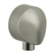 Hansgrohe Wall Outlet with Dual Check Valve, Handheld Shower, 1/2-Inch Thread Connection, Round Brushed Nickel, 27458823
