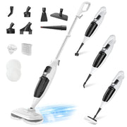 Gnrop 10-in-1 Steam Mop, 260RPM Rotating Steam Cleaner with 260F High-Temperature Steam, 3 Adjustable Modes, Detachable Handheld, 45-Minute Run Time, White, NJ-SFW803